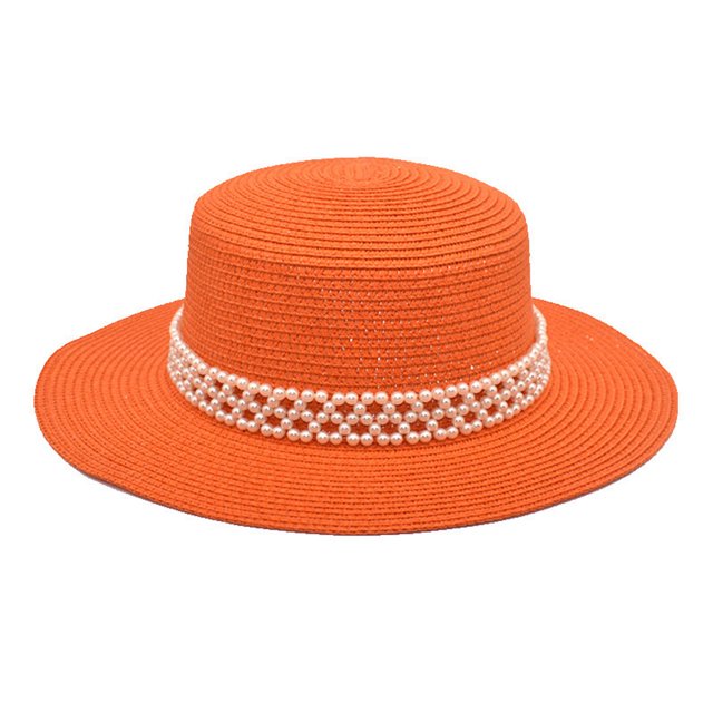 Adults Unisex Retro Western Cowboy Riding Hat Leather Belt Pearl Wide Cap Straw Hat