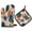 Teal and Orange Abstract Shapes, variant on 2 PCS Oven Baking Gloves Set Heat Resistant Oven Mitt & Pot Holder Set Cooking Mitts Kitchen Home Supplies Small Watercolor Splashes and Dots
