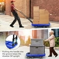 thumbnail image 6 of Folding Hand Truck 500lbs, Portable Heavy Duty Dolly Cart, 6 Wheels Collapsible Luggage Cart with 2 Elastic Ropes - Compact Trolley Cart for Easy Moving - Ideal Hand Cart for Travel and More, 6 of 15