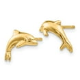 thumbnail image 2 of Diamond2Deal 14k Yellow Gold Dolphin Earrings for Women (L- 0.44 in, W-0.36 in), 2 of 4