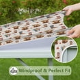 thumbnail image 6 of Beige Highland Cow Boot Flower Pattern Square Fitted Tablecloth with Elastic Edge,Square Table Cover,Washable Elastic Table Cover for Home Kitchen Party Decor 34"x34", 6 of 6