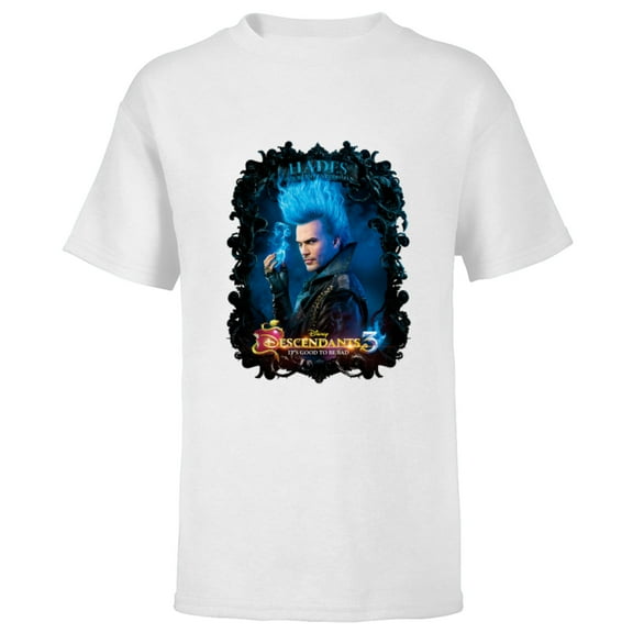 Disney Channel Descendants 3 Hades - Short Sleeve T-Shirt for Kids -Customized-White