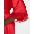 thumbnail image 5 of Joyspun Women’s Lace Trim Satin Valentine's Day Robe, Sizes S-3X, 5 of 7