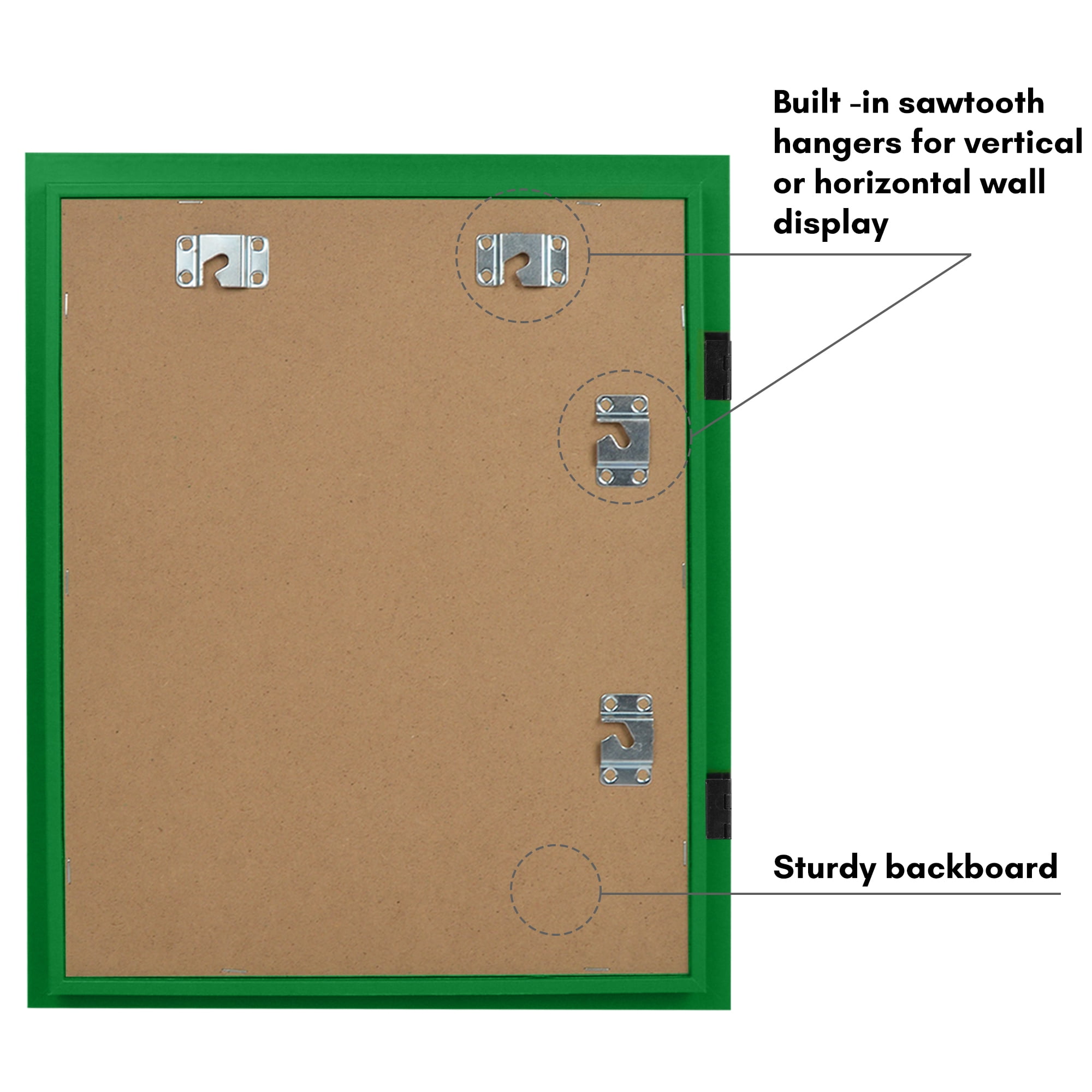 Americanflat 10x12.5 Kids Art Frame with 8.5x11 Mat Holds 100 Art Pieces Shamrock Magnetic Letter Size Mini - Green
