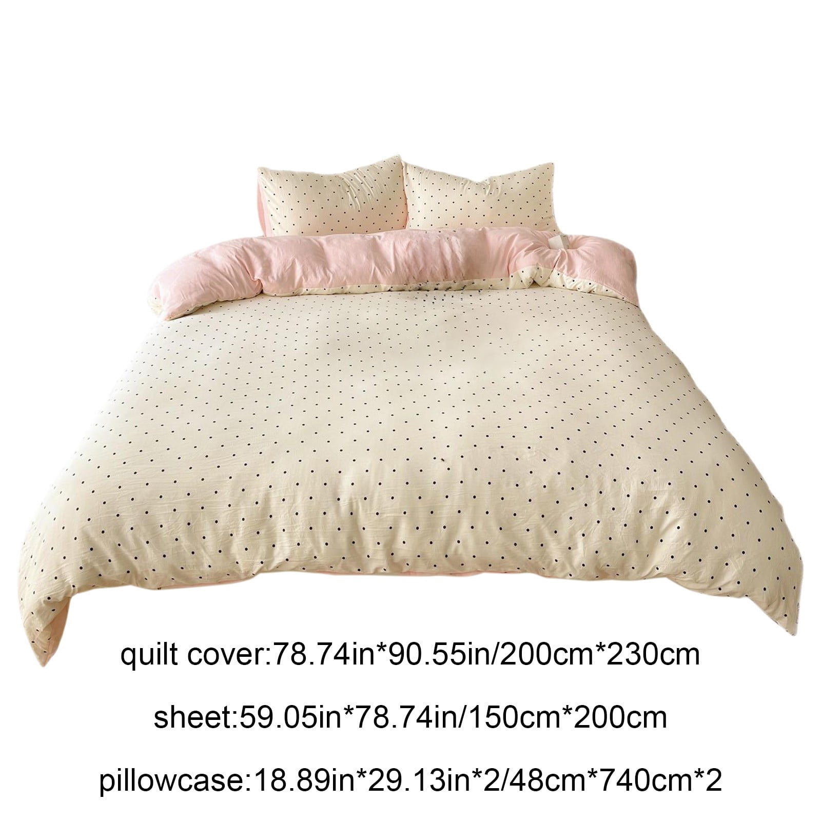 Vfedsrsge Queen Size 4 Piece Pink Girls Bedding Set - Soft Duvet Cover with Fitted Sheet, Pillowcases, Elastic Edge, Non-Fading, Cute Design for Teen Bedroom