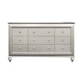 thumbnail image 3 of 9 Drawer Spacious Desser with Mirror Beveled Pulls and Bun Feet, Silver, 3 of 6