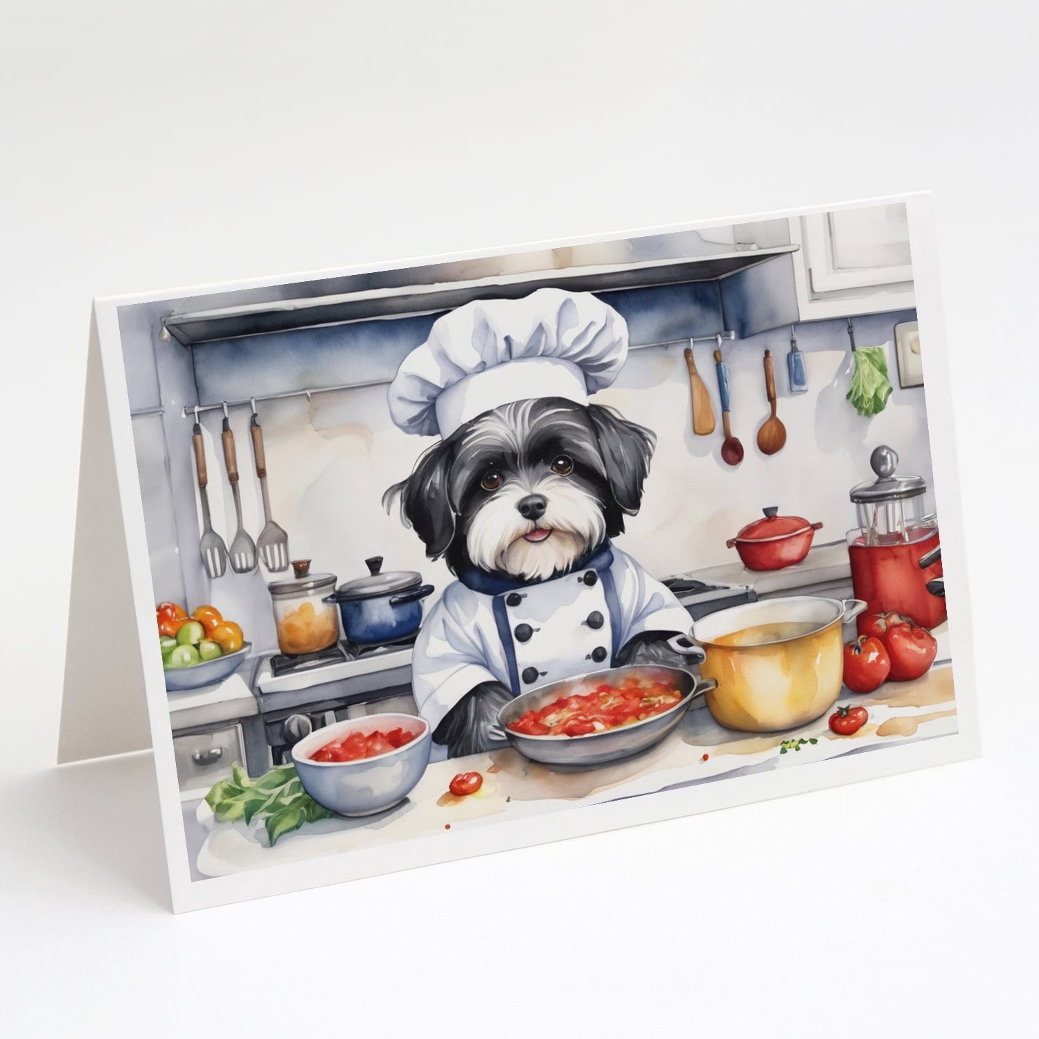 Chinese Crested The Chef Greeting Cards Pack of 8 7 in x 5 in