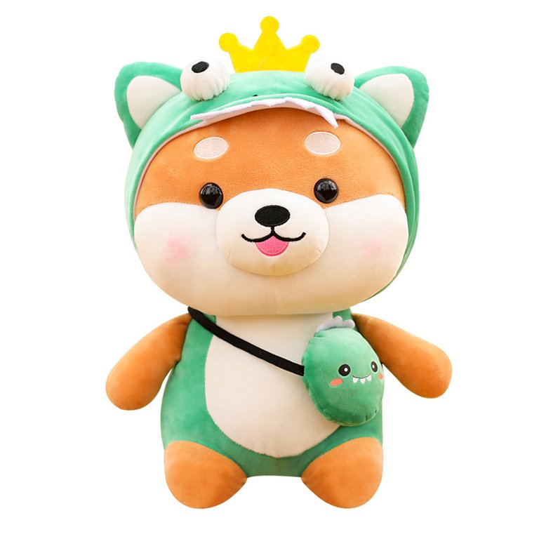 Cute Corgi Shiba Inu Plush Stuffed Animal, Soft Dinosaur Plush