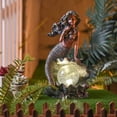 thumbnail image 7 of TERESA'S COLLECTIONS 12" Mermaid Garden Statue with Solar Outdoor Light, Bronze Patina Resin Sculpture, 7 of 7