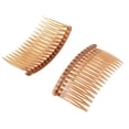 thumbnail image 1 of Women Lady Plastic 16 Teeth Fancy DIY Hair Comb Clip Slide Hairpin Brown 2 Pcs, 1 of 1