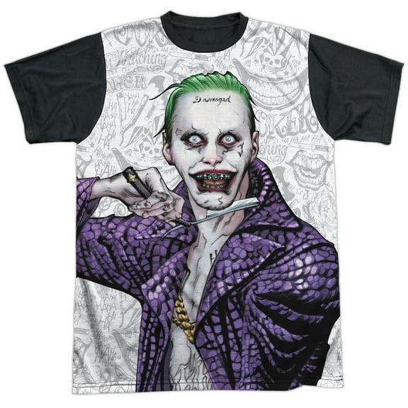 Suicide Squad Men's  Across The Throat Sublimation T-shirt White