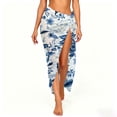 thumbnail image 3 of Women Sarong High Slit One Size Swimsuit Coverups Summer Floral Print Chiffon Wraps Beach Bikini Bathing Suit Swimwear Wrap Cover Up, 3 of 6