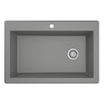 thumbnail image 1 of Karran 33" Drop-In/Top Mount Quartz Composite Single Bowl 1-Hole Kitchen Sink in Grey, 1 of 4