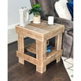 Woven Paths Reclaimed Wood Farmhouse Rustic Square End Table, Natual