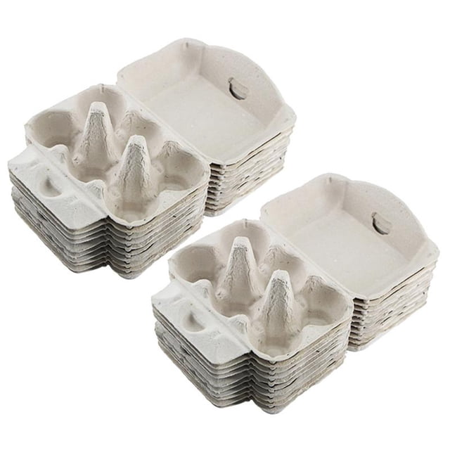 Paquete De 25 Cartones De Huevos Vacíos, Contenedores De Pulpa Para Huevos, Soporte Para Bandeja De Huevos, Cada Uno Tiene Capacidad Para 6 Huevos Para El Mercado Familiar De Granja, Camping, Picnic Vogacara HA035139-00
