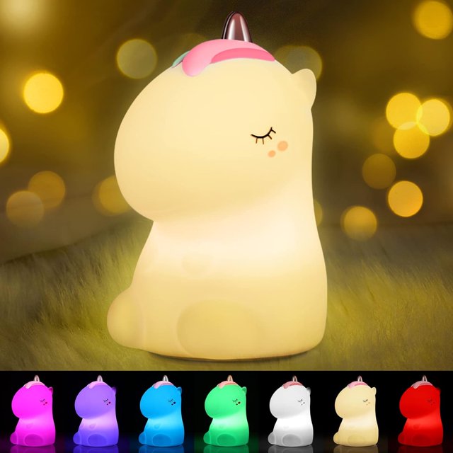 Litake Linda lámpara de bola de masa, luces nocturnas con batería para niños, luz de grifo de silicona para enfermeras, luz con pilas para bebés, niños, niñas, dormitorio, regalo de cumpleaños de Navi