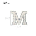 thumbnail image 2 of Uxcell Iron on Letter M Patch Colored Rhinestone Shiny Pearl English Alphabet Sewing Patch 5 Pack, 2 of 5