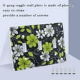 thumbnail image 3 of Yayeee Toggle Light Switch Wall Plate 3-Gang 6.37"x4.48" Decorative Outlet Cover, White Flower Pattern, 3 of 7