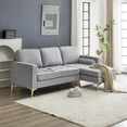 thumbnail image 4 of Zimtown 86" Sectional Sofa, L Shaped Couch with Burlap Fabric Convertible Sofa Set for Living Room Apartment, Office Light Gray, 4 of 13
