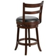 thumbnail image 4 of Merrick Lane 26" Wooden Swivel Counter Height Stool, Cappuccino, Faux Leather Seat, 4 of 6