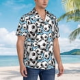thumbnail image 2 of Lsque Football Soccer Ball pattern Hawaiian Shirt for Men, Unisex Summer Beach Casual Short Sleeve Button Down Shirts-3X-Large, 2 of 9