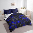 thumbnail image 3 of Castle Fairy Geometric Plaid Boy Twin Bedding Sets,Futuristic Cubes Bedding Comforter Set, 3 of 8