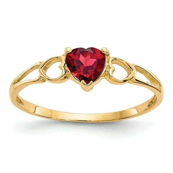 14k Yellow Gold Garnet Ring - Size 7