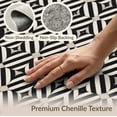 thumbnail image 6 of ODIKA 4'x6' Black Ivory Geometric Elegance Washable Area Rug Dynamic Handwoven Two-Tone Pattern Design for Dorm Room, Small Living Stain Resistant Low Profile, Easy Care, 6 of 7