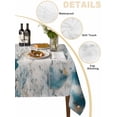 thumbnail image 5 of Teal Gray Gold Rectangle Tablecloth, Modern Minimalist Abstract Gradient Art Waterproof & StainResistant Tablecloth, Washable Oil-proof Table Cover for Dining/Party/Wedding/Camping/Buffet 60x120 In, 5 of 9