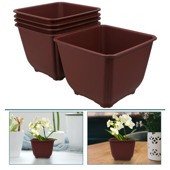 SEWCHICS Flower Pot For Indoor Use Dark Red 5Pcs 12.0x6.0x4.7In