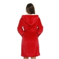 thumbnail image 4 of Just Love Women's Hooded Velour Robe with Sherpa Lined Hood and Pockets (Red, X-Small), 4 of 4