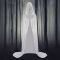 thumbnail image 6 of Rohuuque Women's and Men's Hooded Cloak Unisex Velvet Full Length Hooded Robe Gothic Medieval Cloak Long Cape Solid Color Cloak White, 6 of 6