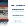 thumbnail image 5 of La Montana 4 Pack Mexican Blankets, 74" x 50" Yoga Blankets, Terracotta/Teal/Tan, 5 of 7