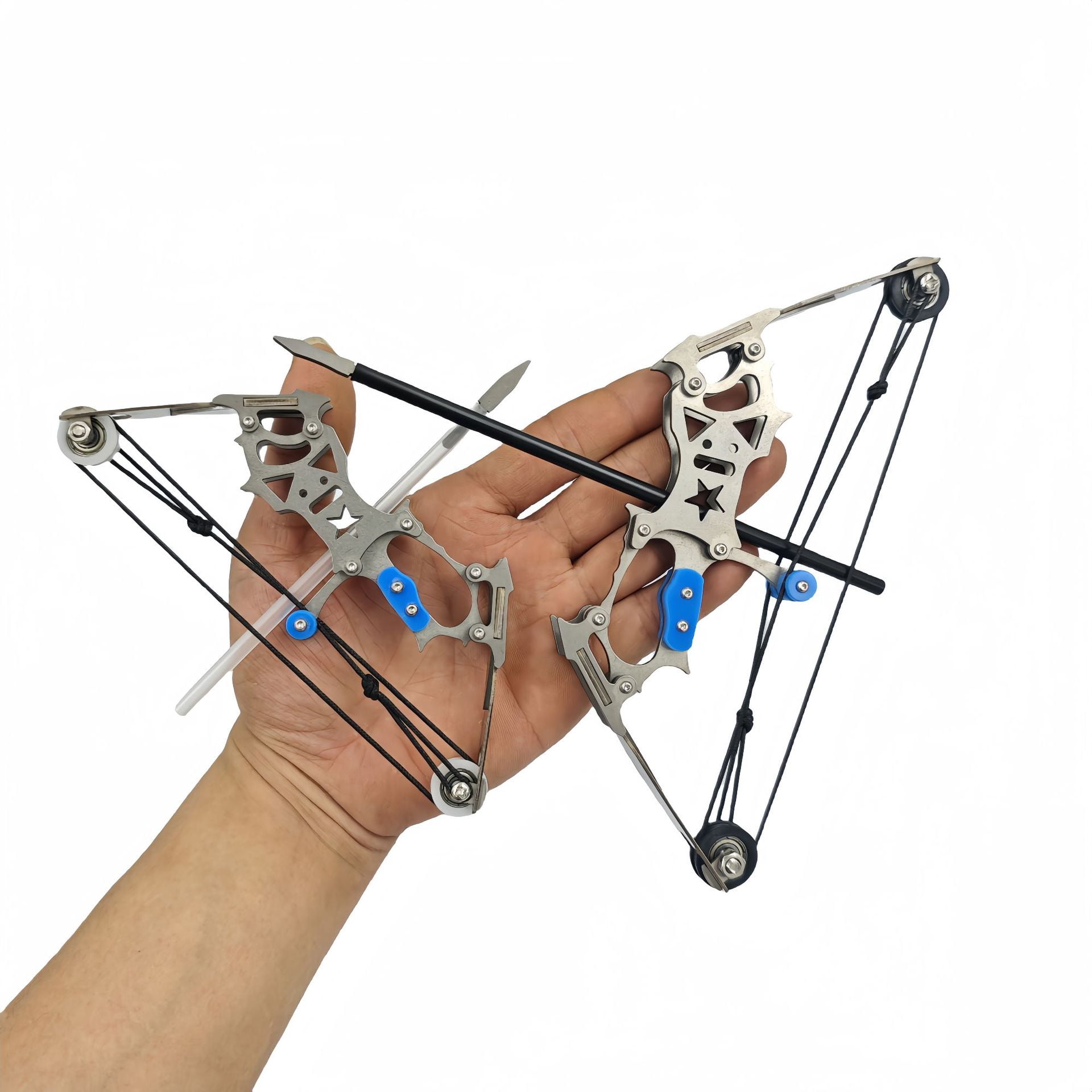 Mini Compound Bow Stainless Steel Includes 4/12 Arrows and Target Paper