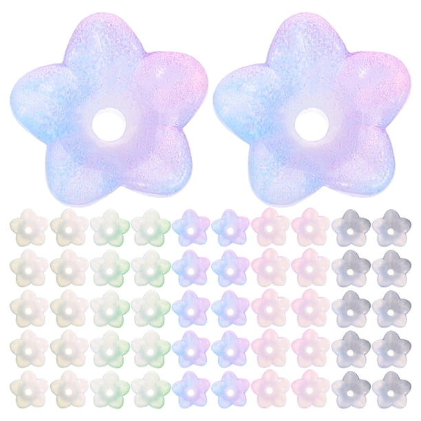 500 cuentas acrílicas para hacer joyas, cuentas sueltas de flores, collar, pulsera, cuentas DIY