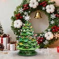 thumbnail image 4 of Christmas Decorations Desktop Ornament 15 Inch Green Ceramic Christmas Tree Night Light Battery Operated & Plug In Holiday Decor With 30 Warm LED Lights Desktop dress up, 4 of 7