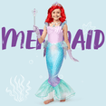 thumbnail image 6 of Joyfy Little Girls Mermaid Princess Costume Purple Dress with Crown & Wig for Halloween Ages 5-7, 6 of 7
