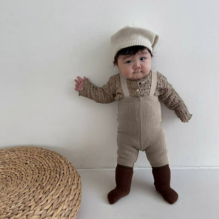 

Vedolay Boy s Bodysuits Boy s Winter Tie Dye Ribbed Long Sleeve Tank Romper Pants One Piece Jumpsuit Beige 18-24 Months