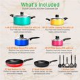 thumbnail image 4 of Nutrichef 15 Piece Nonstick Kitchen Pot Pan Utensil Cookware Set Multicolor, 4 of 4