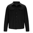 thumbnail image 4 of Levmjia Men's Cotton Jacket Workwear Durable Button Down Shirt Collar Casual Outerwear Multiple Pockets Comfortable Fit S-3XL Classic Style Black, 4 of 6