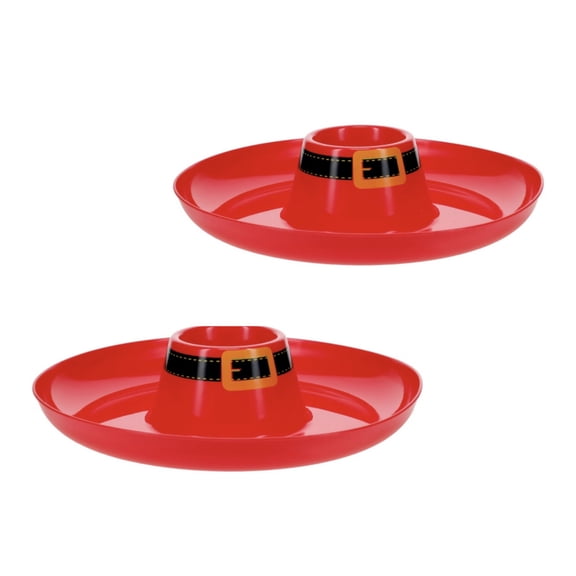 Santa Belt Christmas Holidays Serving Tray, 13 Inch, 2 Count