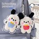 thumbnail image 1 of Babero de peluche de dibujos animados con miedo al perro, colgante de mochila escolar con forma de corazón para niña, muñeco de peluche creativo de pelo largo, 1 of 5