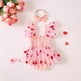 thumbnail image 7 of JUMEYU Baby Girl Short Sleeve Romper Baby Girl Clothes Newborn Romper Dress Infant Sleeveless Summer Outfits with Headband 0 3 6 9 12 18 24 Months (Pink,0-3 Months), 7 of 7