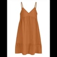 thumbnail image 3 of Vestido de Verano para Mujer 2025, Sin Mangas, con Tirantes Finos y Cuello en V, Informal, Estilo Swing. Naranja Rojo XXL, 3 of 7