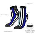 thumbnail image 5 of Breathable Athletic Socks Us Thin Blue Line Flag Of Chicago Cushioned Quarter Socks for Men Women, 5 of 7