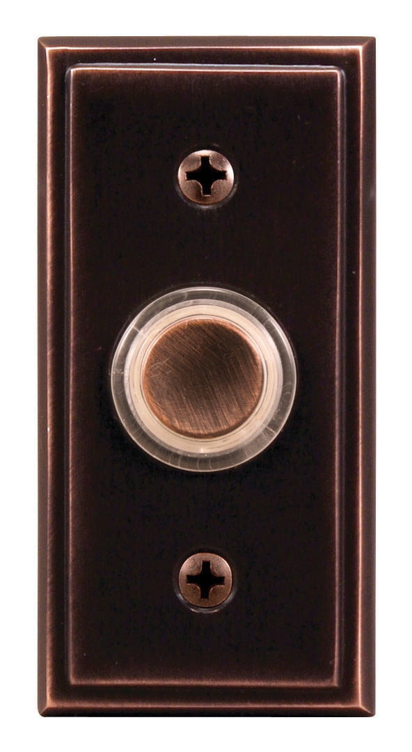 Heath SL-602-02 3' Oil Rubbed Bronze Wired Lighted Doorbell Push Button