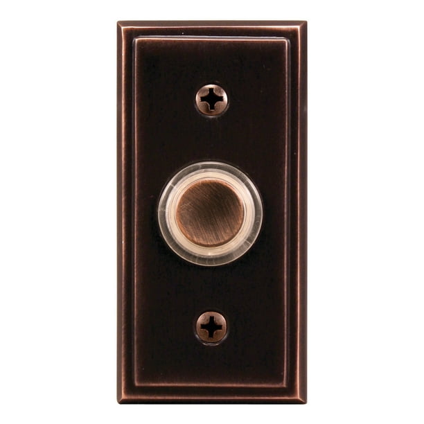 Heathco SL60202 3" Oil Rubbed Bronze Wired Lighted Doorbell Push