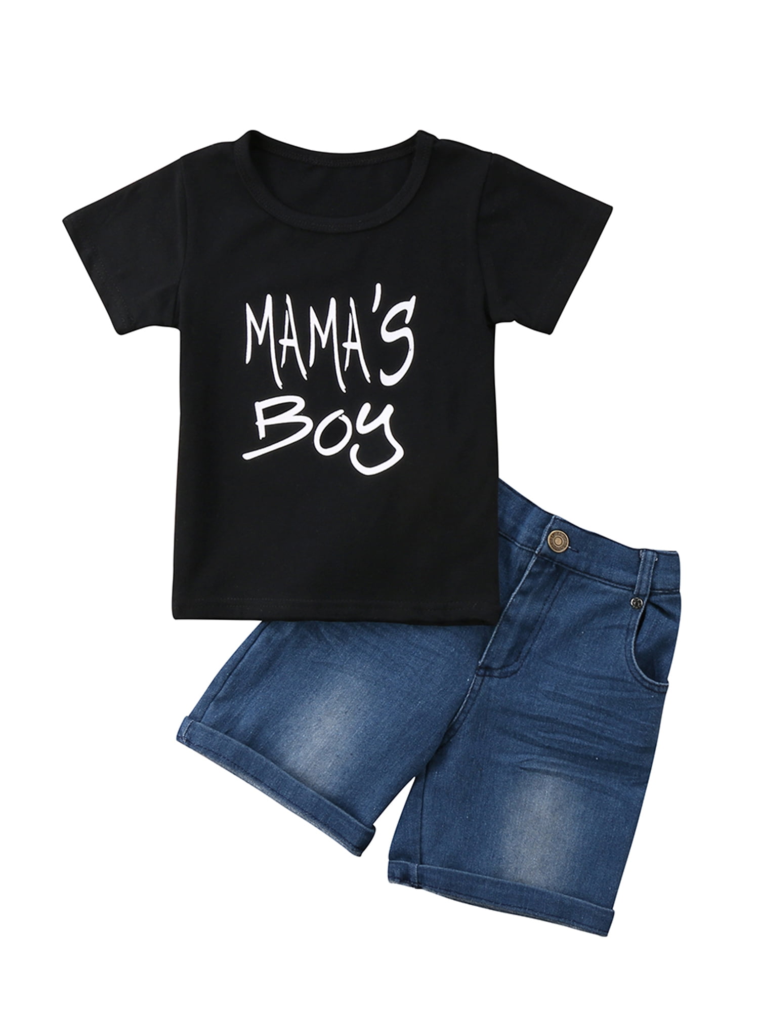 baby boy black denim shorts