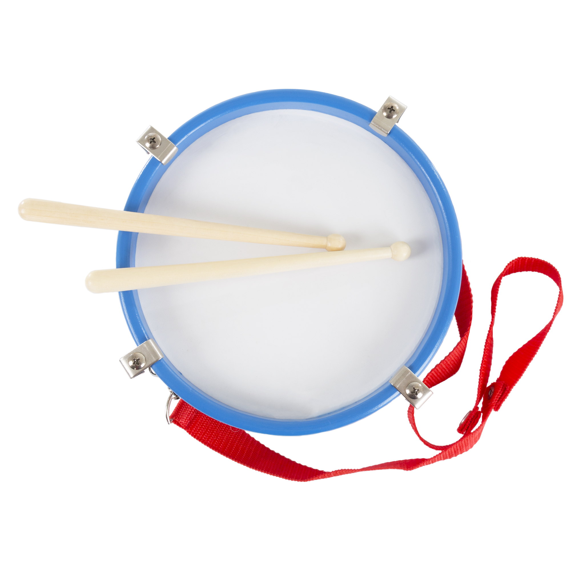 Children’s Toy Snare Marching Drum, Double-Sided with Adjustable Neck Strap and Two Wood Drum Sticks by Hey! Play!