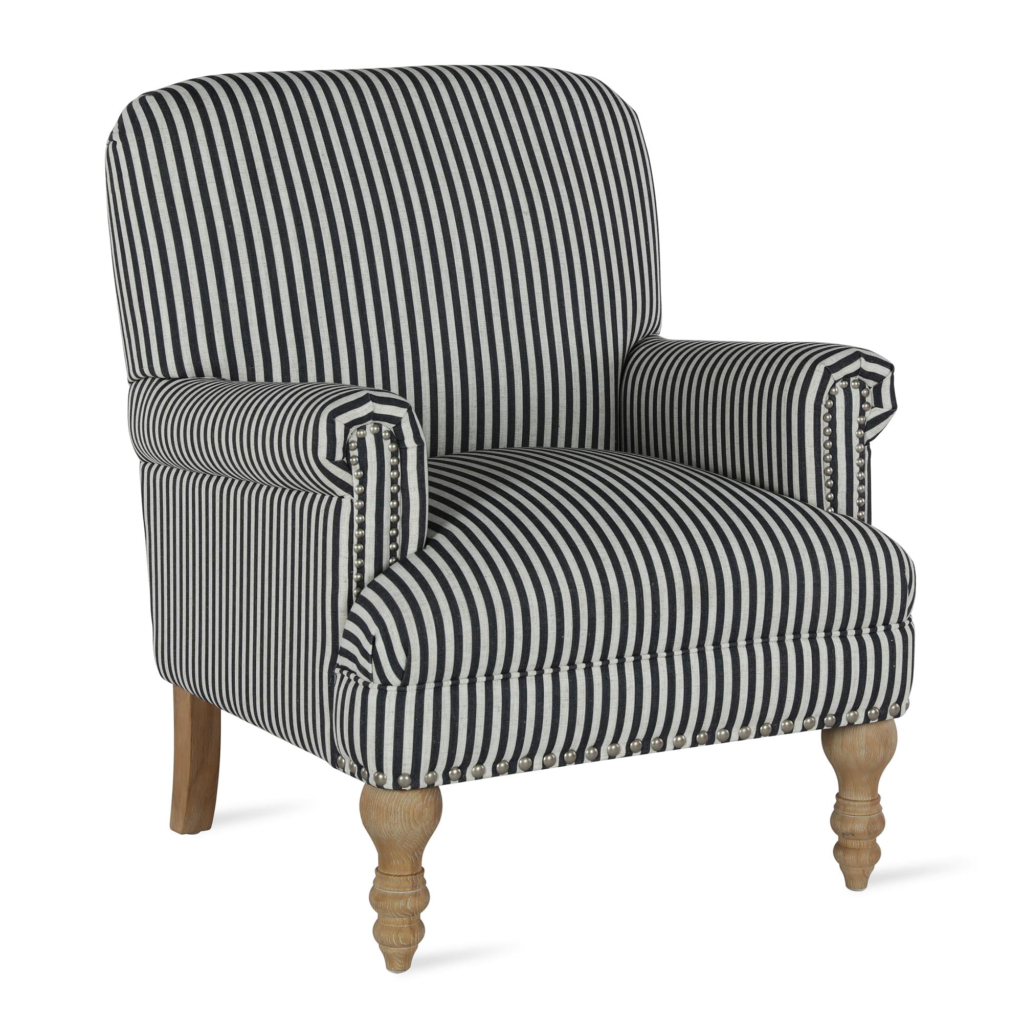 Dorel Living Jaya Accent Chair, Living Room Armchairs, Black Stripe